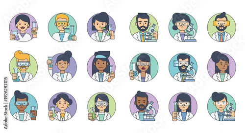 Diverse Cartoon Doctors and Medical Professionals.