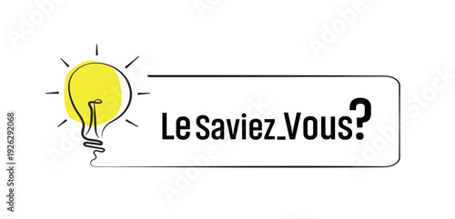 Le saviez-vous text on white background. Did you know in french language.