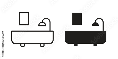 Bathroom icon elements. A modern flat and line icons set