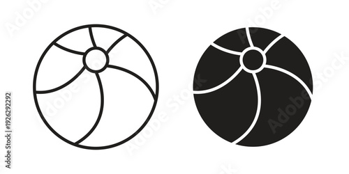 Beach ball icon elements. A modern flat and line icons set