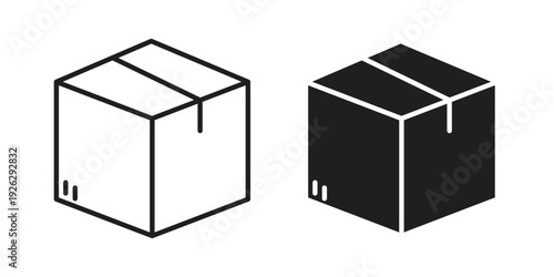 Box icon elements. A modern flat and line icons set