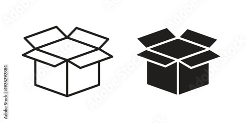 Box icon elements. A modern flat and line icons set