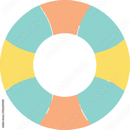 Colorful Lifebuoy Ring Closeup.