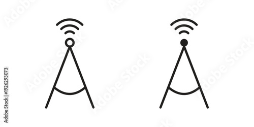 Broadcast icon elements. A modern flat and line icons set