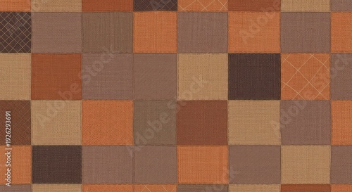Detailed abstract textile background featuring stitched squares and rectangles of colorful patterned fabric, creating a unique quilt surface ,vibrant ,cozy ,colorful