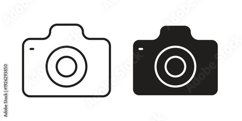 Camera icon elements. A modern flat and line icons set