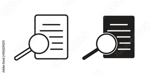 Case study icon elements. A modern flat and line icons set