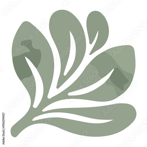 Minimalist Green Leaf Graphic