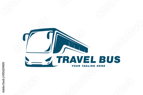 modern travel bus logo simple transport illustration design