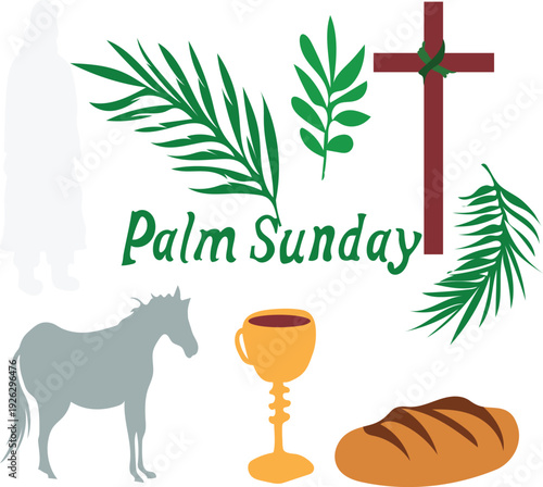 palm sunday the sunday of the passion hosanna sunday free vector illustration
