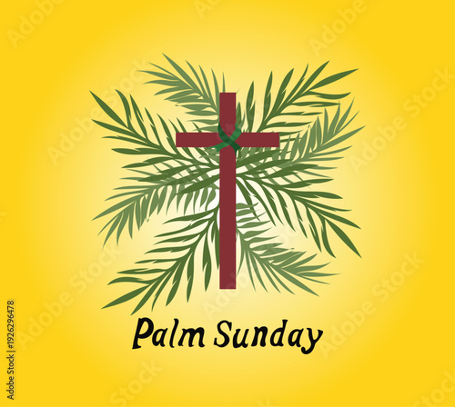 palm sunday the sunday of the passion hosanna sunday free vector illustration