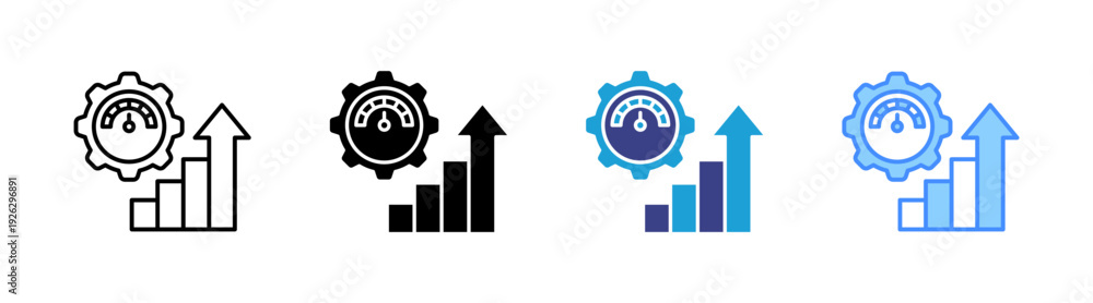 Obraz premium Performance icon set multiple style collection