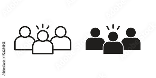 Community icon elements. A modern flat and line icons set