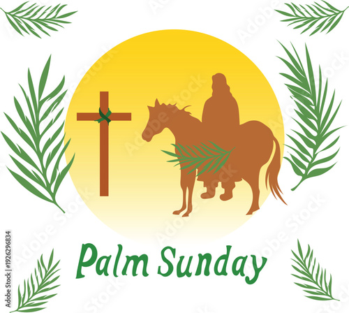 palm sunday the sunday of the passion hosanna sunday free vector illustration