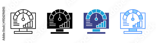 Performance icon set multiple style collection