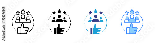 Customer Satisfaction icon set multiple style collection