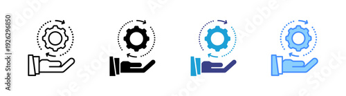 Management icon set multiple style collection