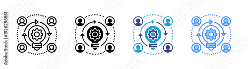 Knowledge Sharing icon set multiple style collection