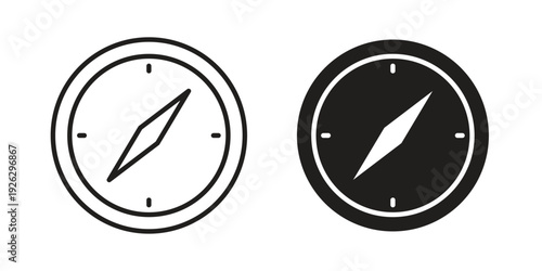 Compass icon elements. A modern flat and line icons set