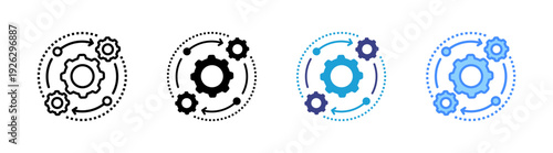 Integration icon set multiple style collection