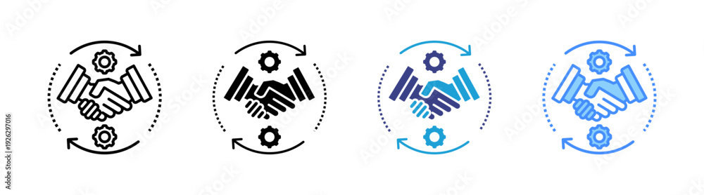 Obraz premium Collaboration icon set multiple style collection