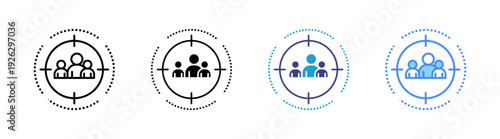 Target Customer icon set multiple style collection