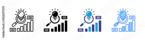 Insight icon set multiple style collection