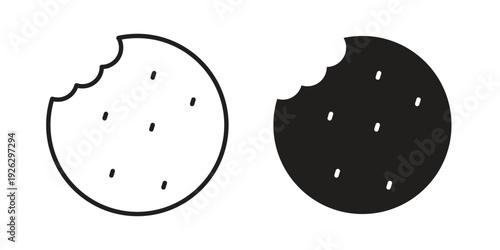 Cookie icon elements. A modern flat and line icons set