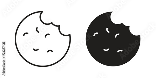 Cookie icon elements. A modern flat and line icons set