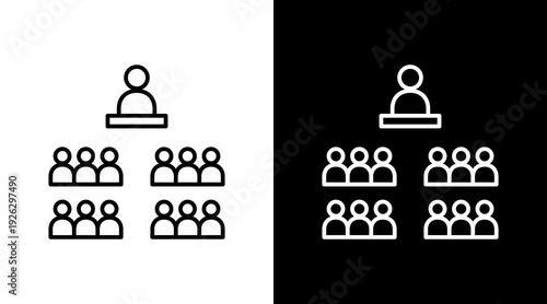 Parliament Session Outline White Icon Set Design