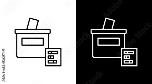 Election Results Outline White Icon Set Design