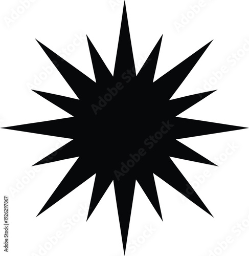 Blazing Star silhouette vector art Illustration