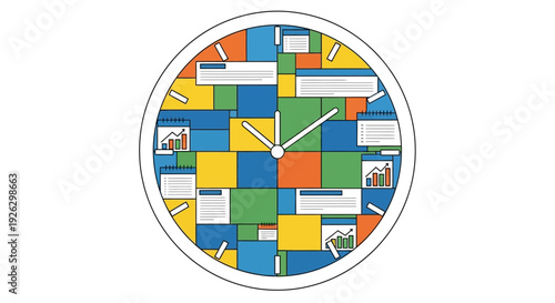 Leveraging advanced AI and innovative technology for streamlined time management and efficient data processing, visualizing a dynamic digital future