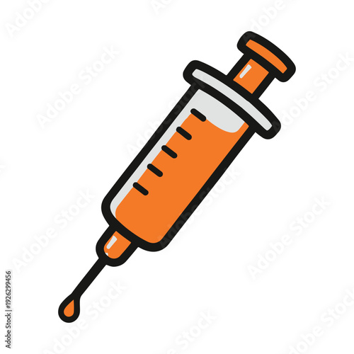 orange vector illustration of a injection
