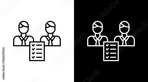 Workforce Planning Outline White Icon Set Design