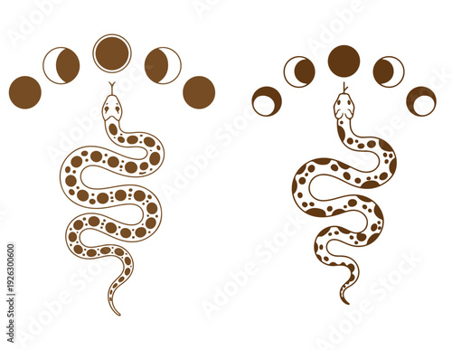 snake set of mystical magic objects