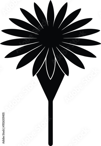 Coneflower silhouette vector art Illustration