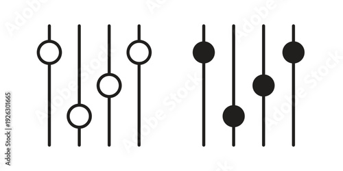 Equalizer icon elements. A modern flat and line icons set