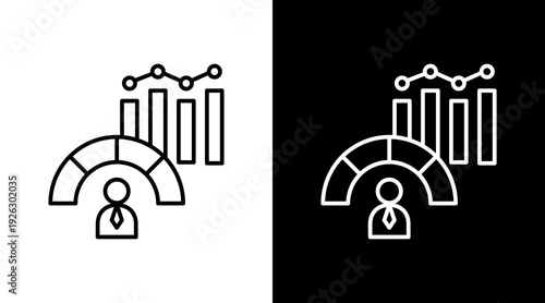 Performance Manager Outline White Icon Set Design