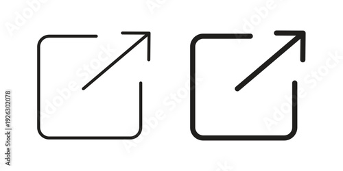 External link icon elements. A modern flat and line icons set