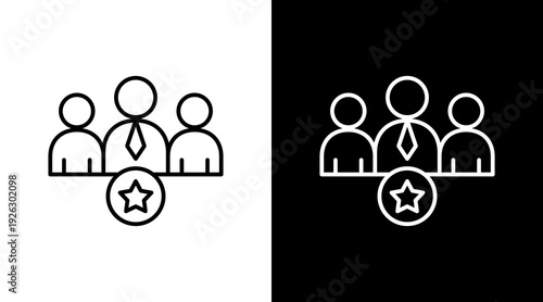 Manager Leadership Outline White Icon Set Design