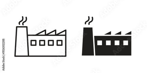 Factory icon elements. A modern flat and line icons set