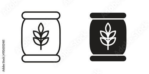 Fertilizer icon elements. A modern flat and line icons set