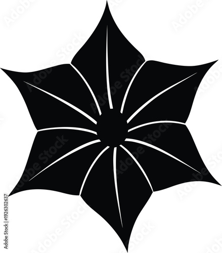 Datura silhouette vector art Illustration