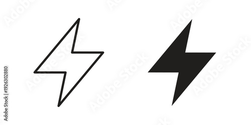 Flash icon elements. A modern flat and line icons set