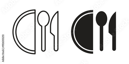 Food icon elements. A modern flat and line icons set