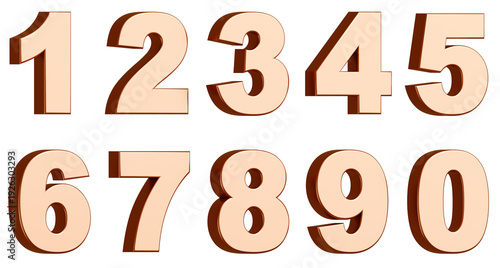 Foto 3D素材_数字_メタリック_金
