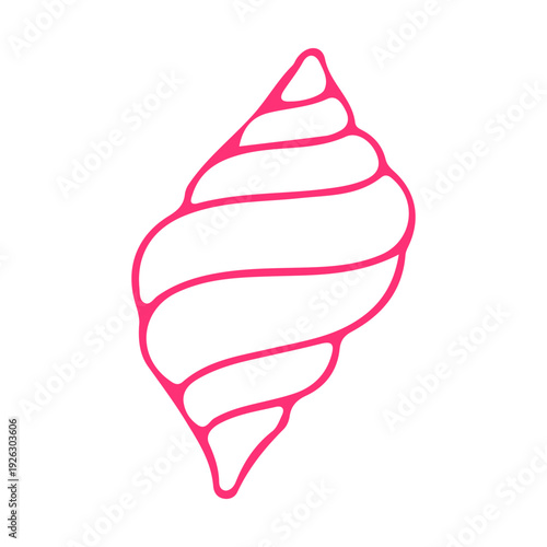 Pink Spiral Seashell Outline