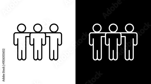 Friends Forever Outline White Icon Set Design