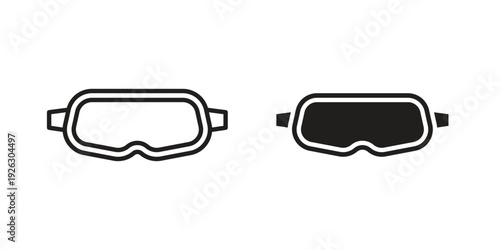 Goggles icon elements. A modern flat and line icons set
